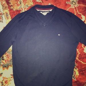 Tommy Hilfiger men’s blue v-neck sweater.
